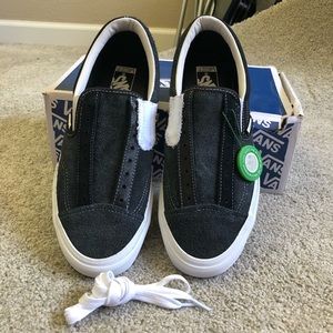 Mens 10.5 Vans Vault Slip On Deconstructed Black